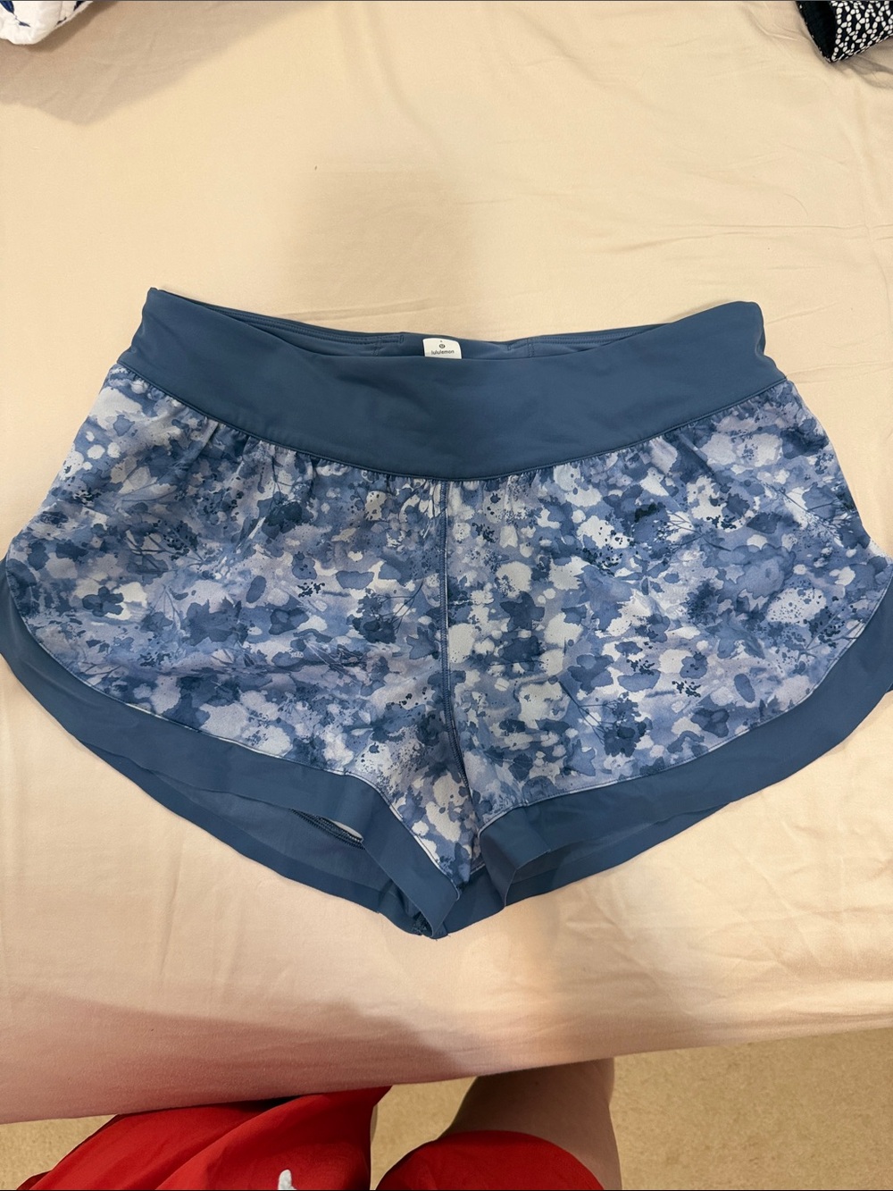 lululemon athletica Navy & Light Blue Floral Athletic Shorts